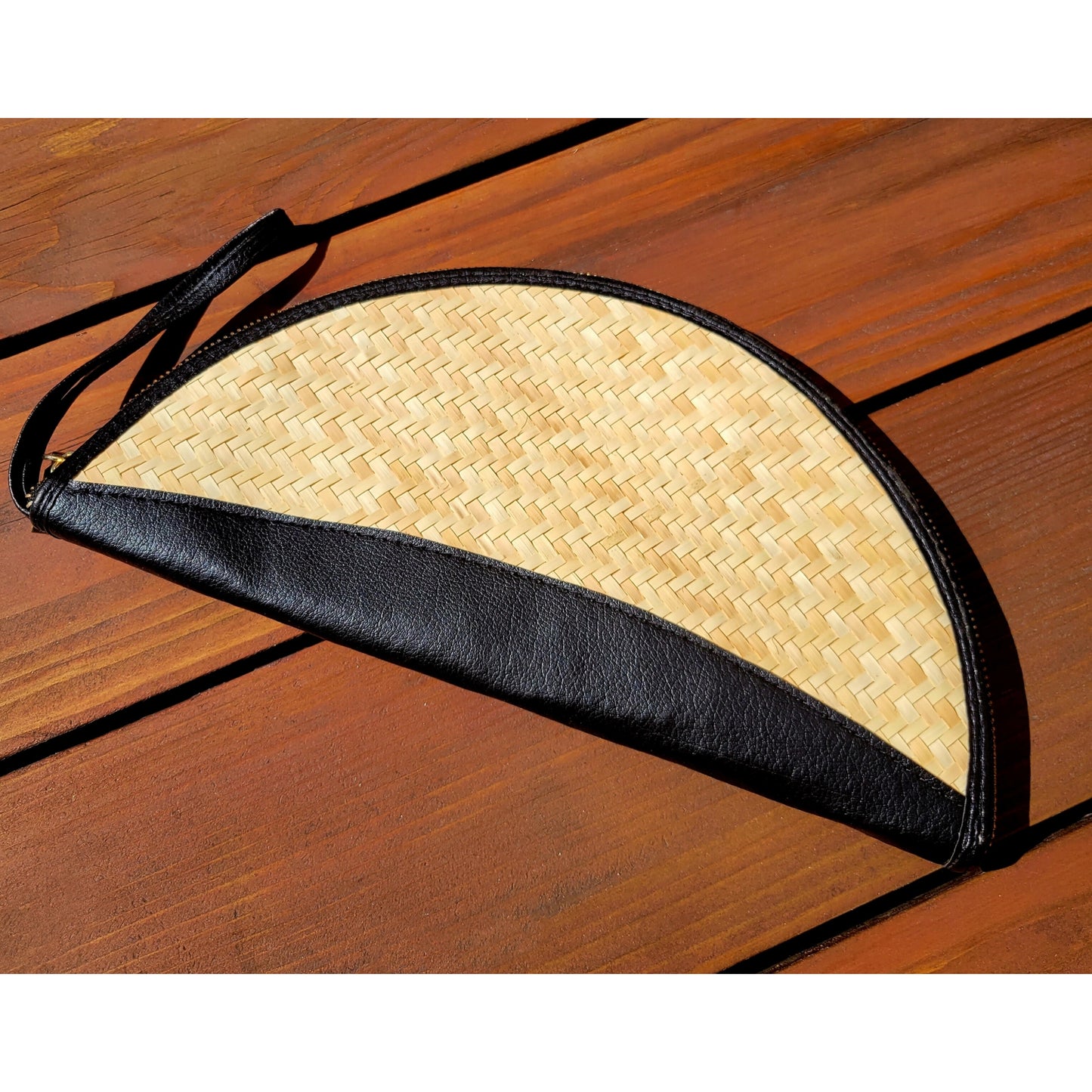 Half Moon Straw Clutch