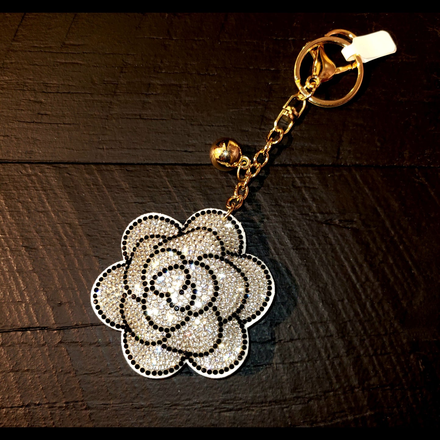 Floral Bedazzled Keychain
