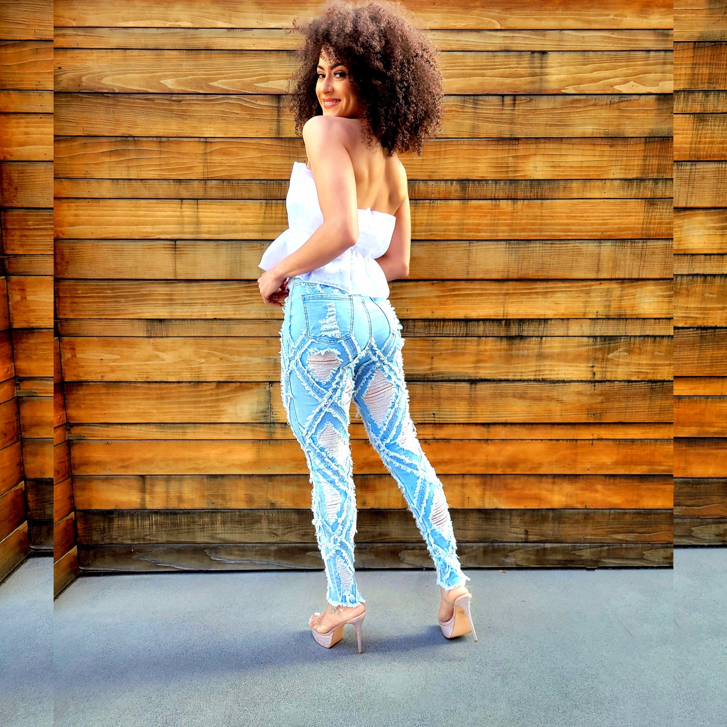 Diamond Distressed Jeans