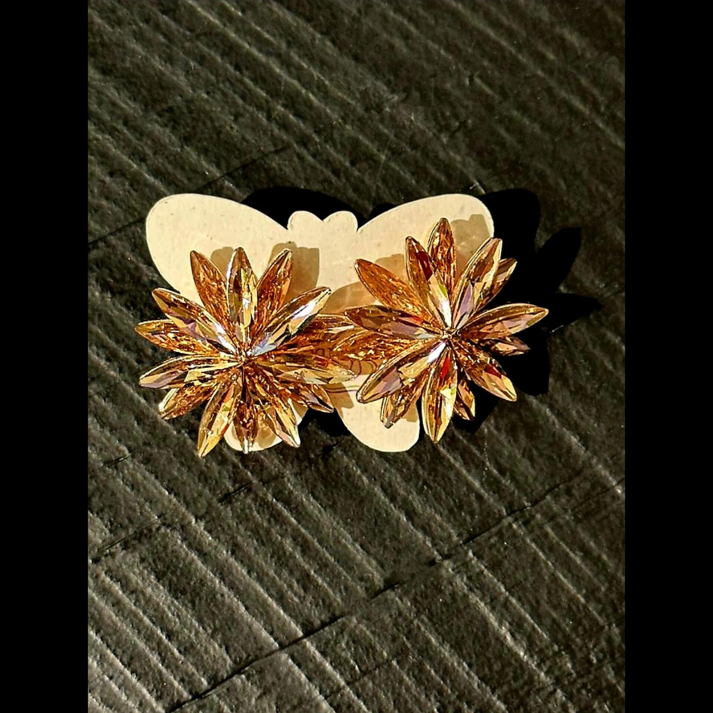 Oversized Crystal Floral Studs