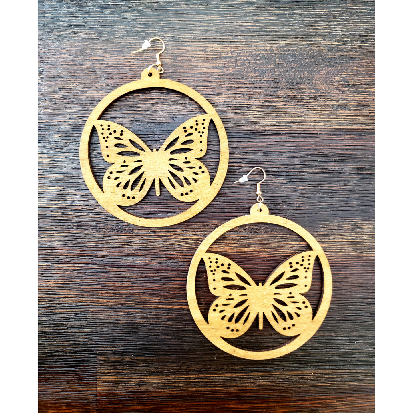 Wooden Butterfly Earrings (NEW)