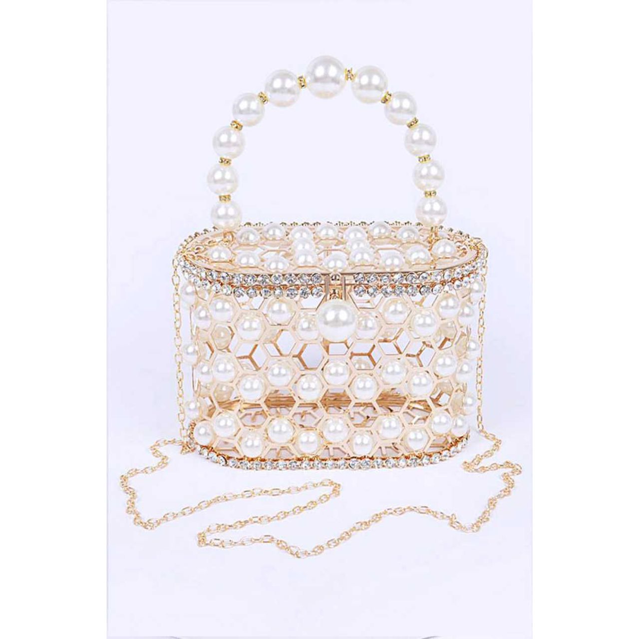 Pearl Embellished Basket Bag