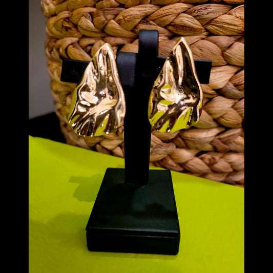*Clip-on* Textured Triangle Earrings