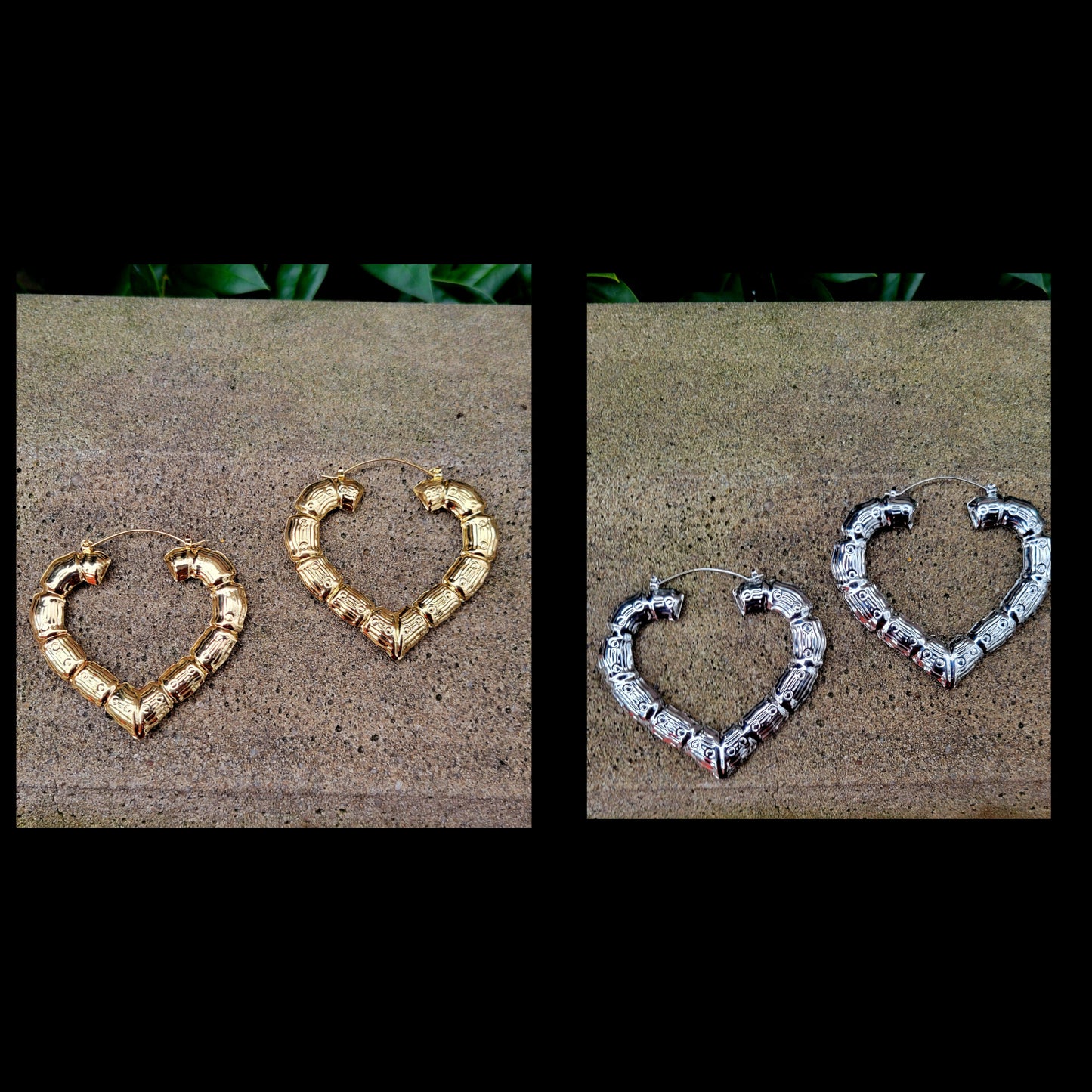 Bamboo Heart Earrings 24'