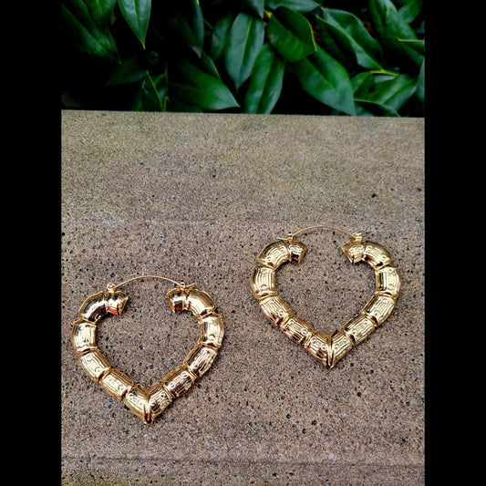 Bamboo Heart Earrings 24'