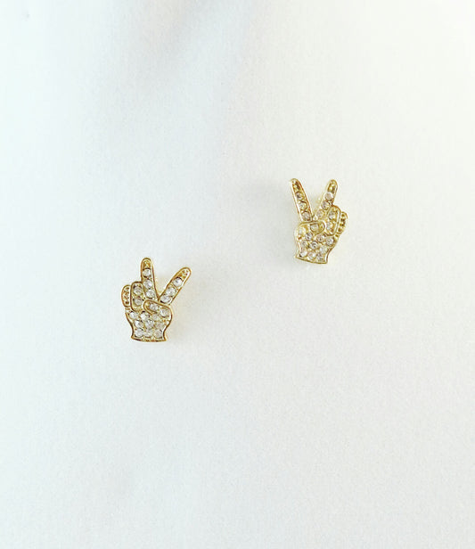 Gold "Peace" Studs