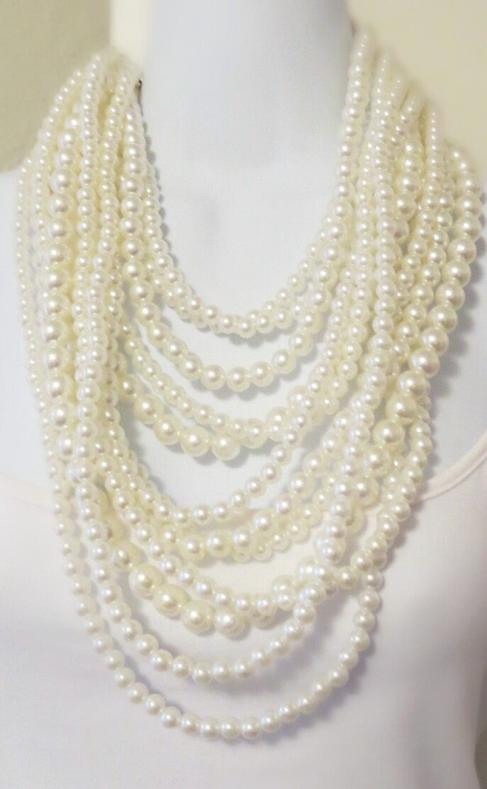 Ultimate Layered Pearls Statement Necklace