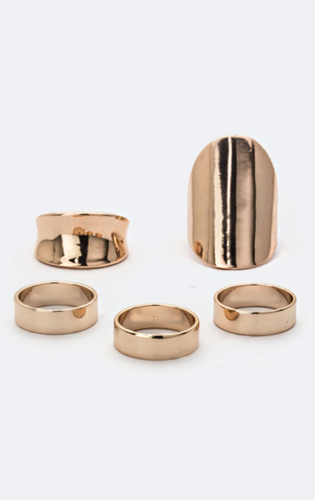 Rose Gold Metal Midi Rings Set (OUT OF STOCK)