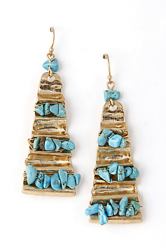 Turquoise Stone Drop Earrings