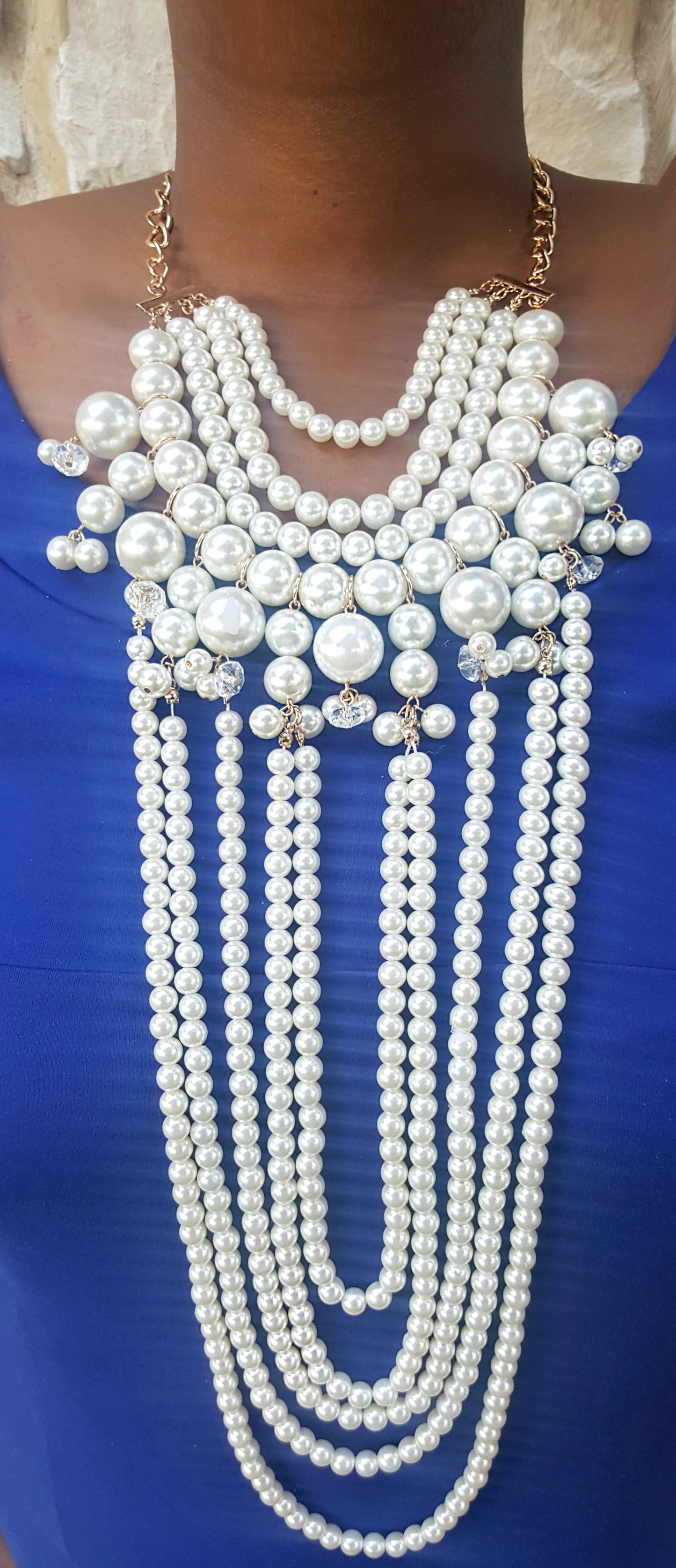 Multi-Strand Pearl Statement Necklace