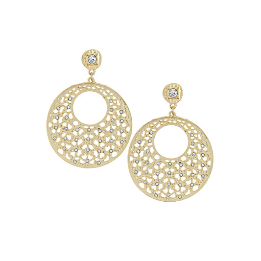 Rhinestone Discs Earrings