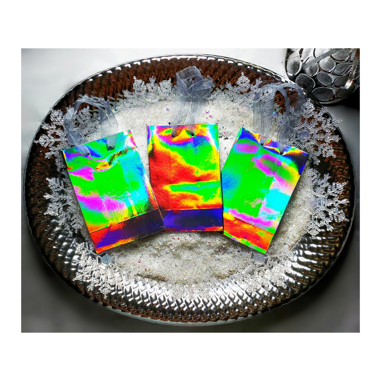 Silver Holographic Gift Bags (Set of 3)