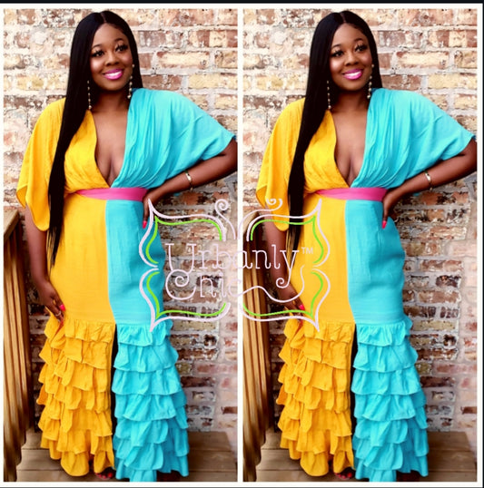 Colorblock Maxi Dress