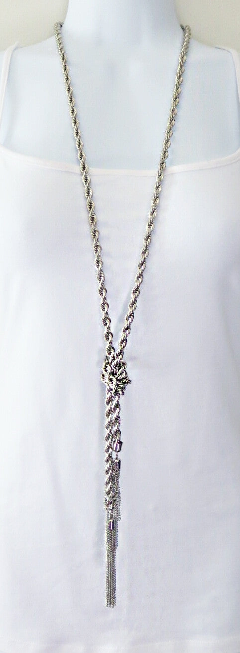 Vintage Tassel Necklace - Silver