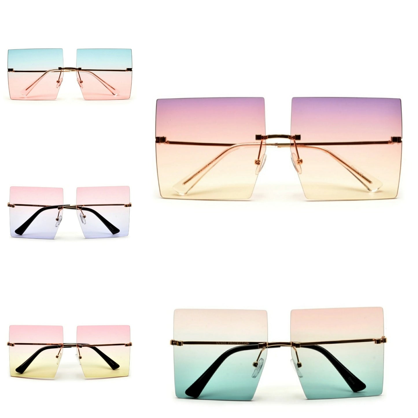 Ombre Square Frame Sunglasses