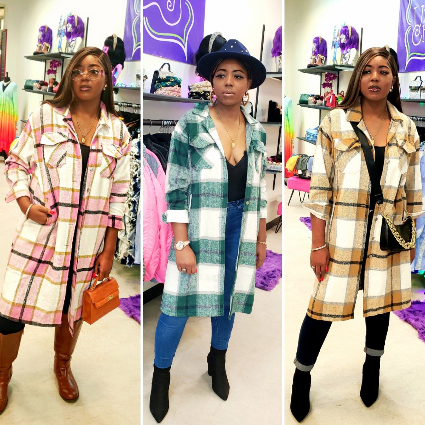 Chic In the City Plaid Coat