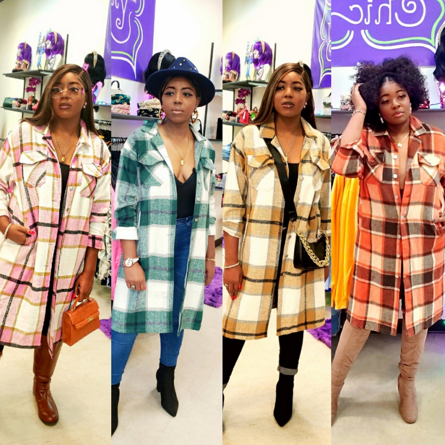 Chic In the City Plaid Coat