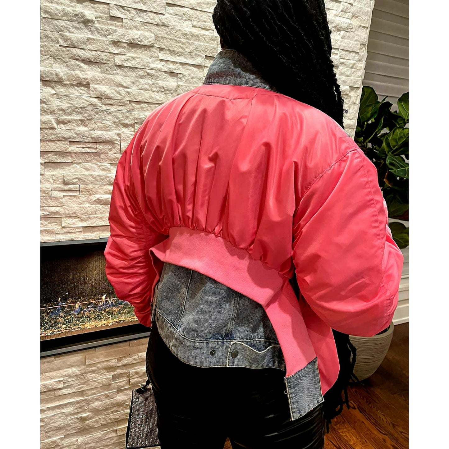 Plush Pink Denim Jacket