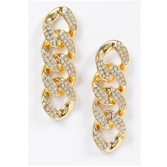 Rhinestone Chain Link Earrings