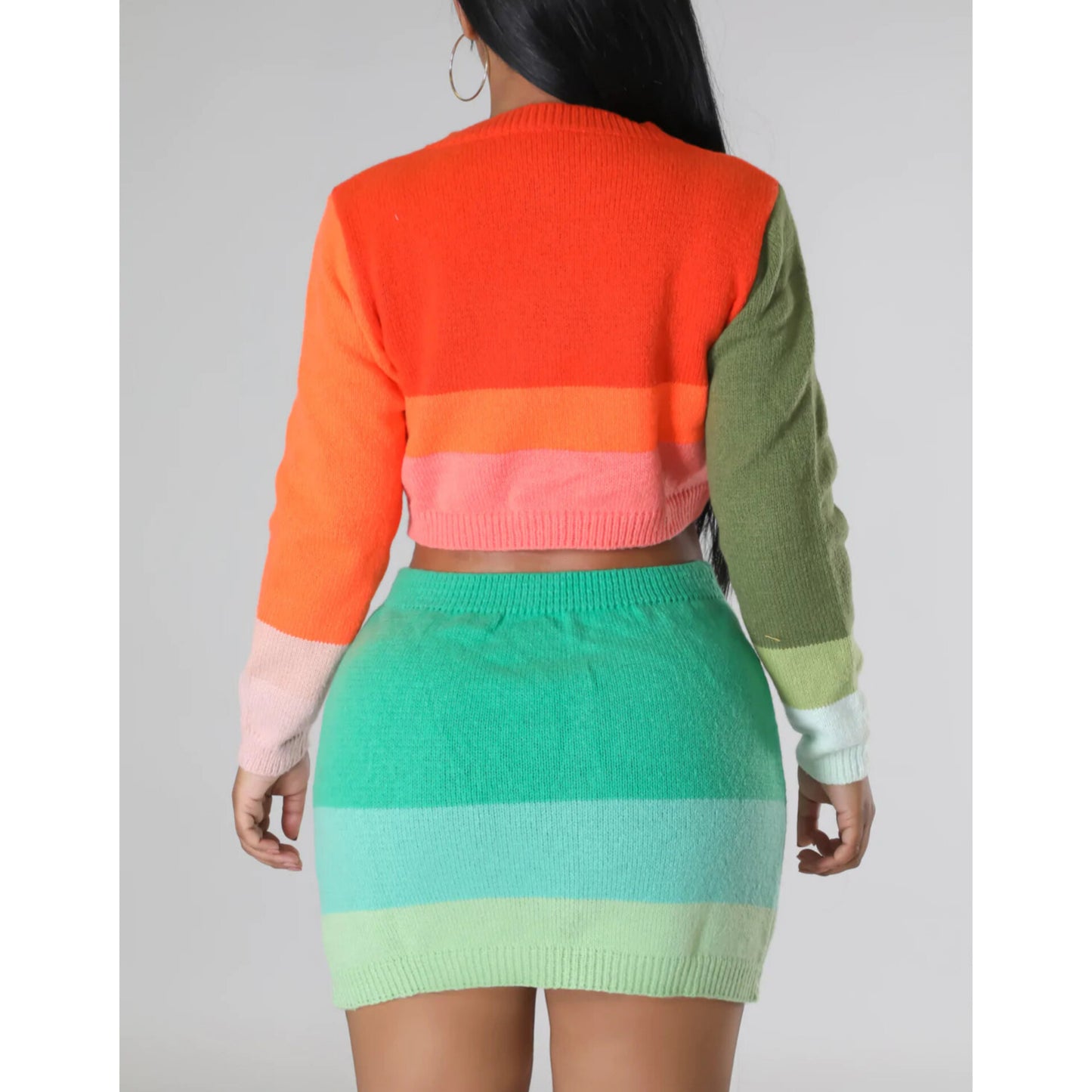 Colorblock Skirt Set