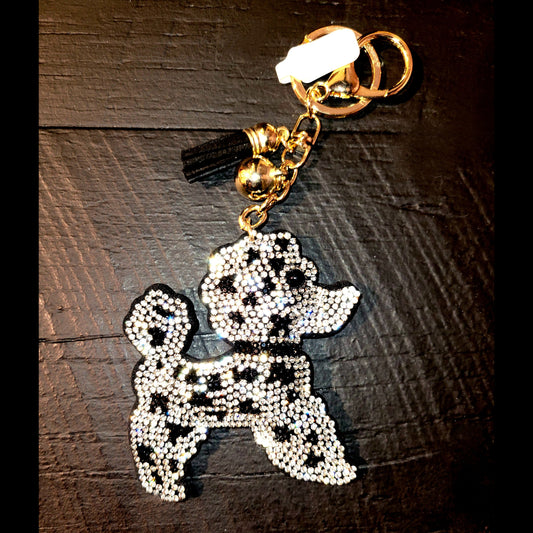 Poodle Bedazzled Keychain