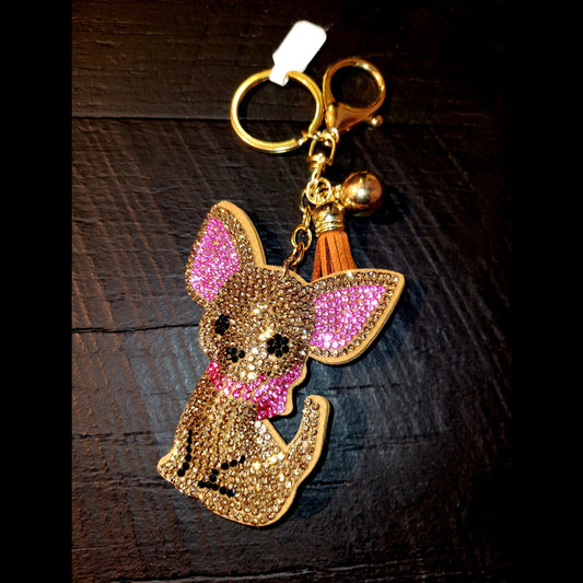 Chihuahua Bedazzled Keychain