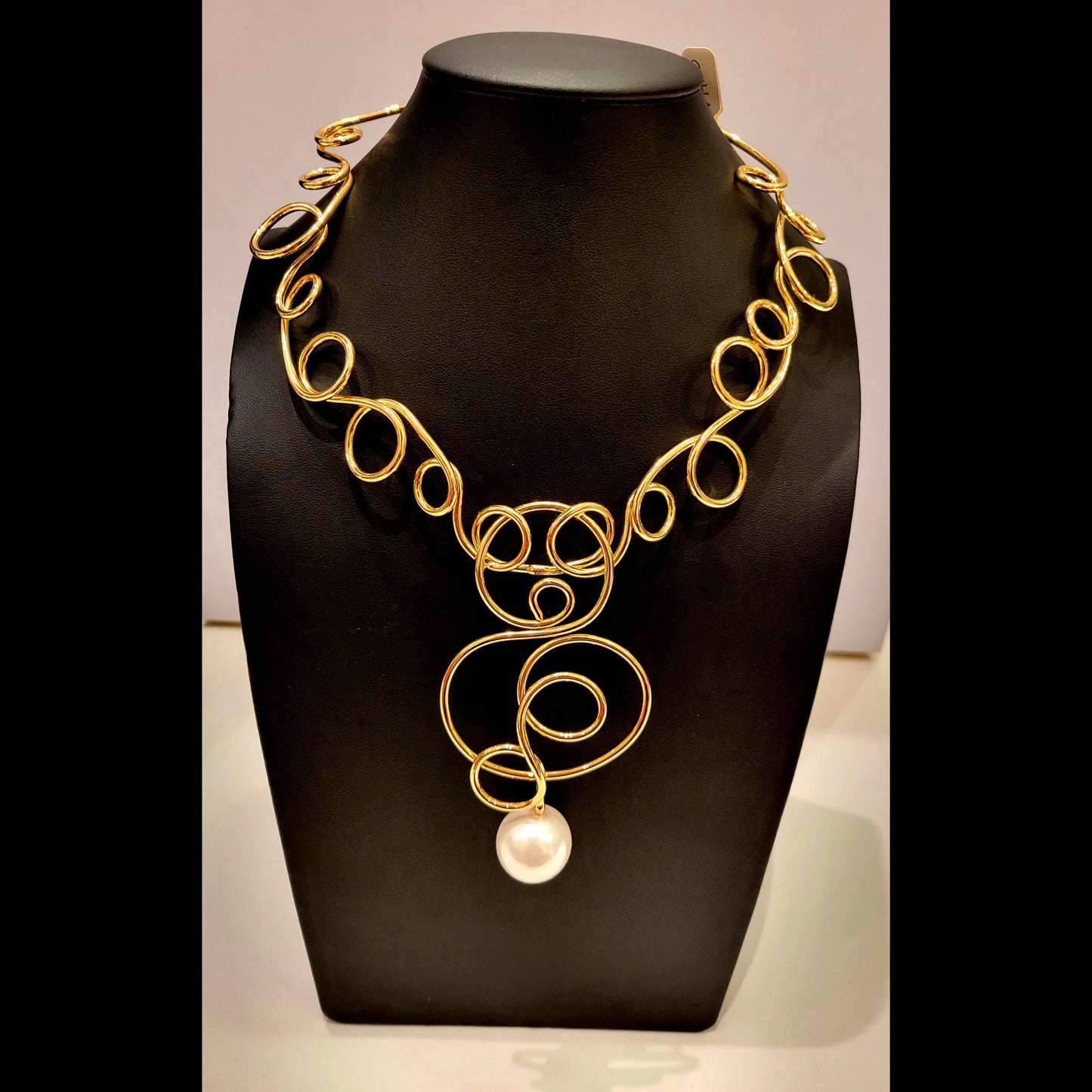 Swirls & Pearls Statement Necklace