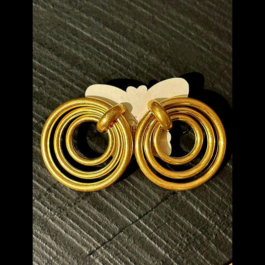 Vintage Rope Earrings - Gold