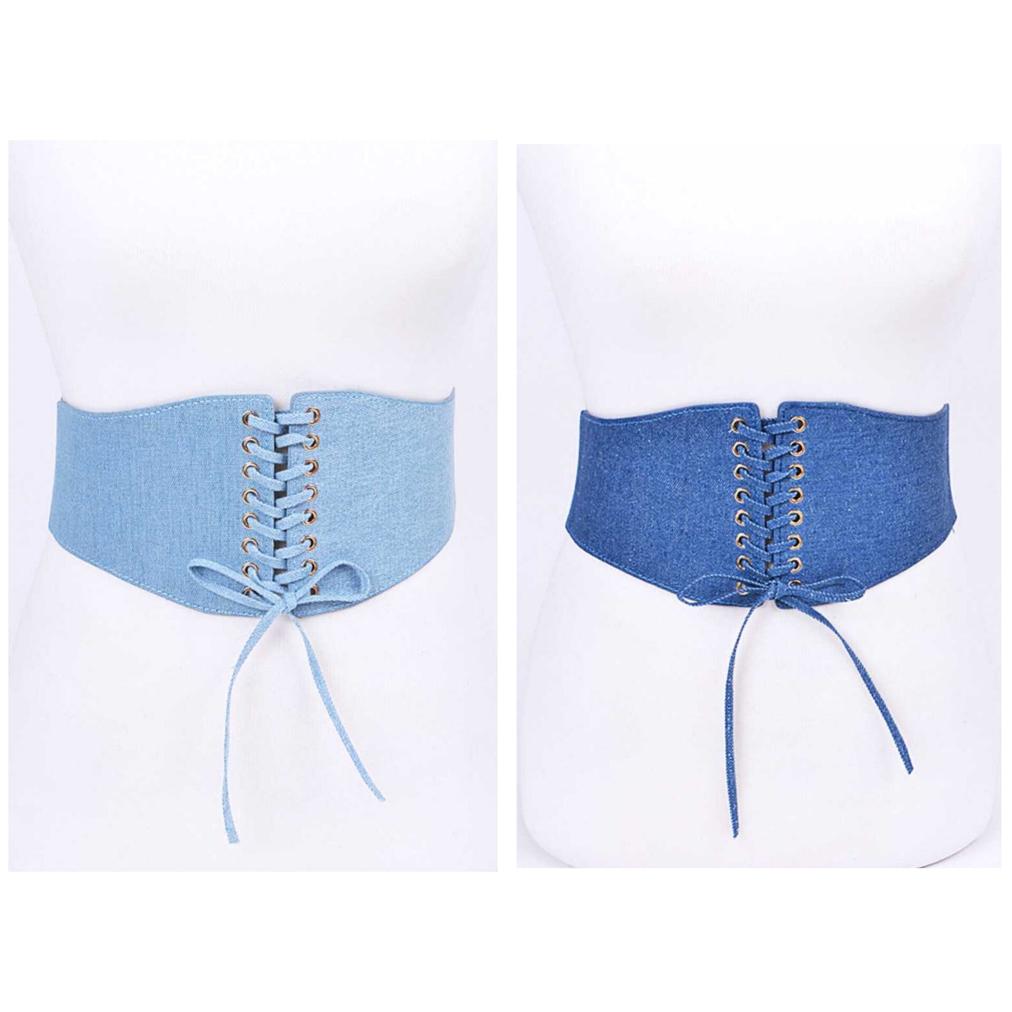 Laced Denim Corset Belt