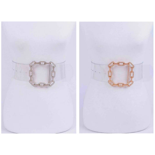 (RESTOCKED) Oversized Bedazzled Chain Buckle Belt