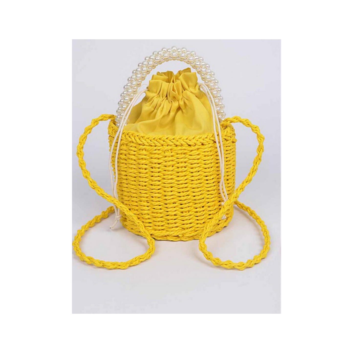 Straw Bag with Beaded Handle (4 Options)