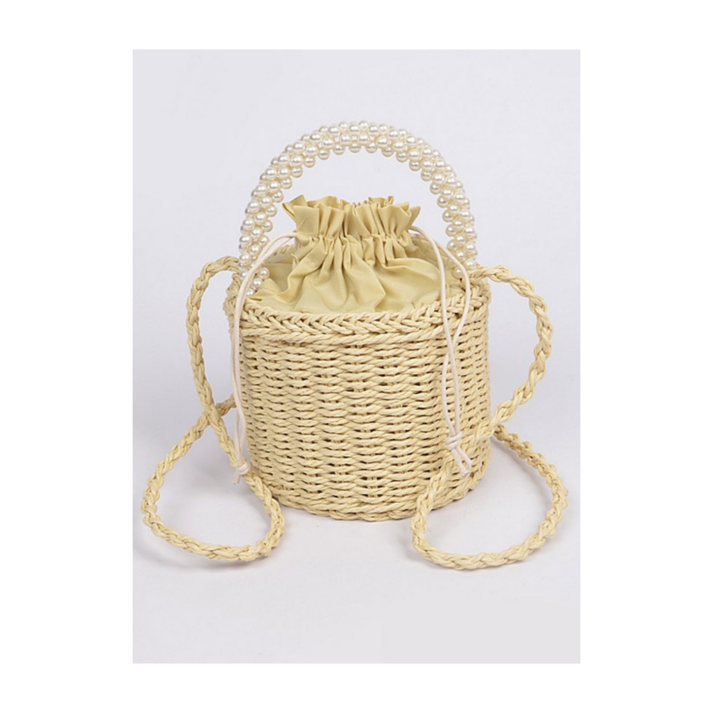 Straw Bag with Beaded Handle (4 Options)