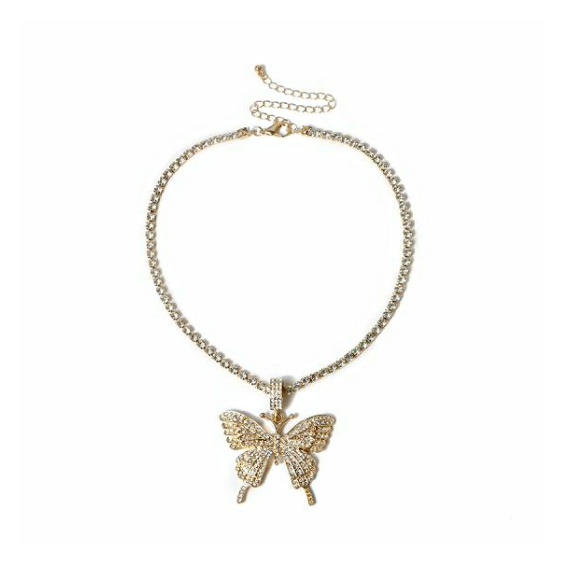 Blinged-Out Butterfly Necklace (2 Options)
