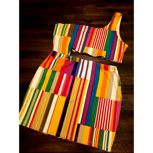 Colorful Striped One Shoulder Dress *NEW*