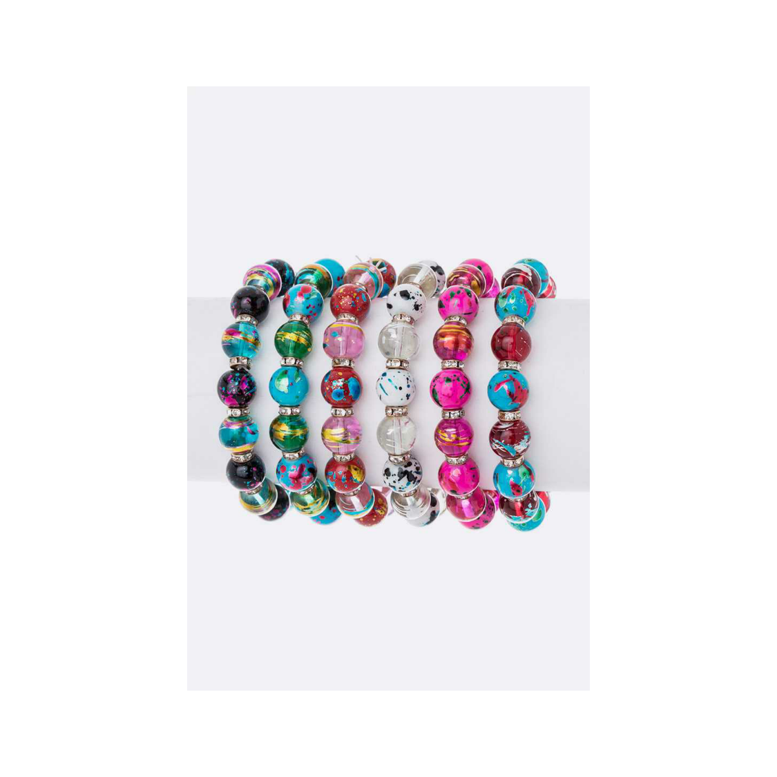 Speckled Beads Bracelet Set