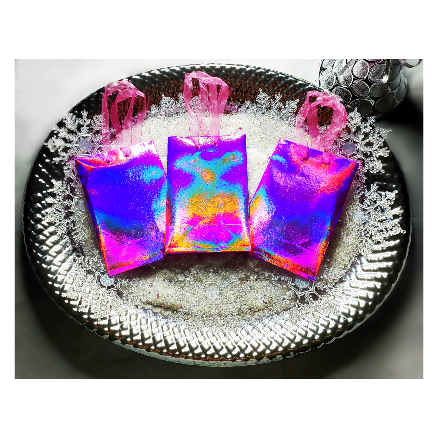 Purple Holographic Gift Bags (Set of 3)