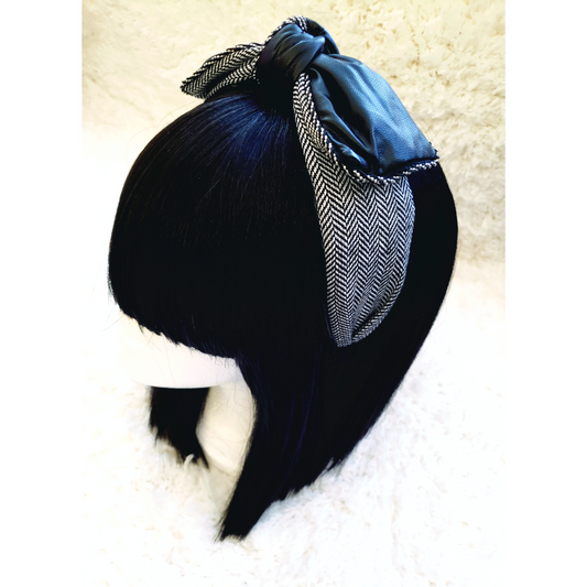 Leather Bow Headband - Black
