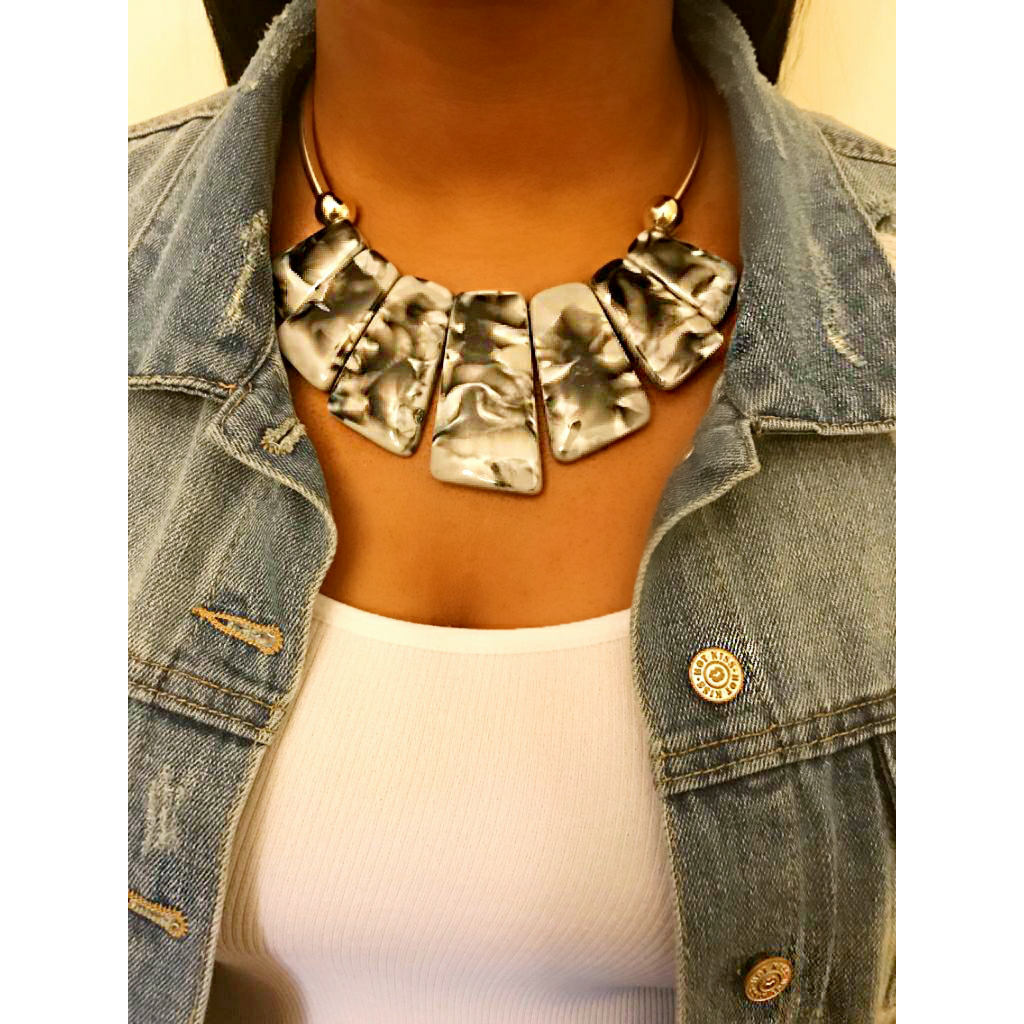 Resin Plates Statement Necklace