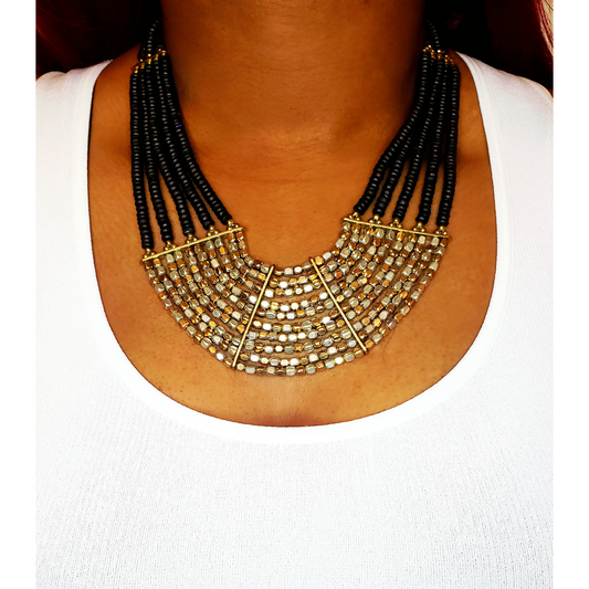 Multi-layered Beaded Statement Necklace