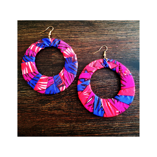 African Print Fabric Earrings - Tanzania (NEW)