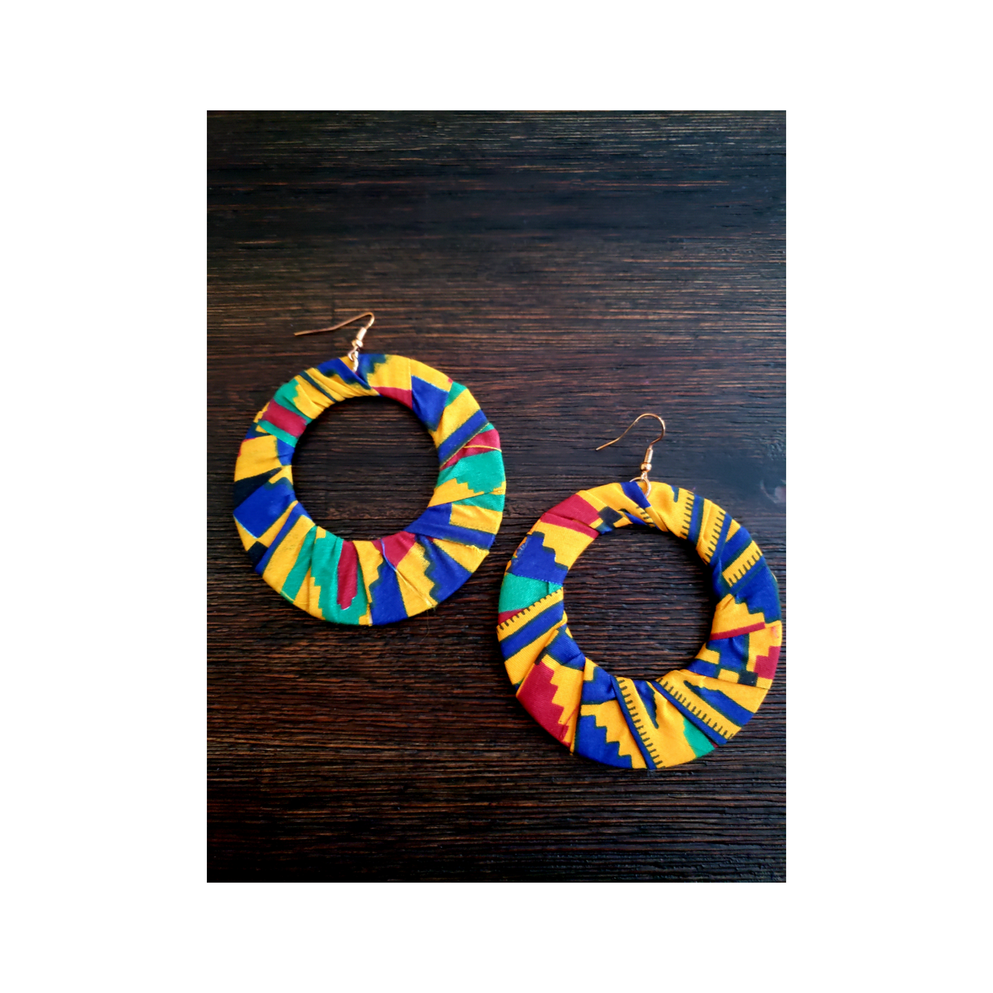 African Print Fabric Earrings - Ghana (NEW)