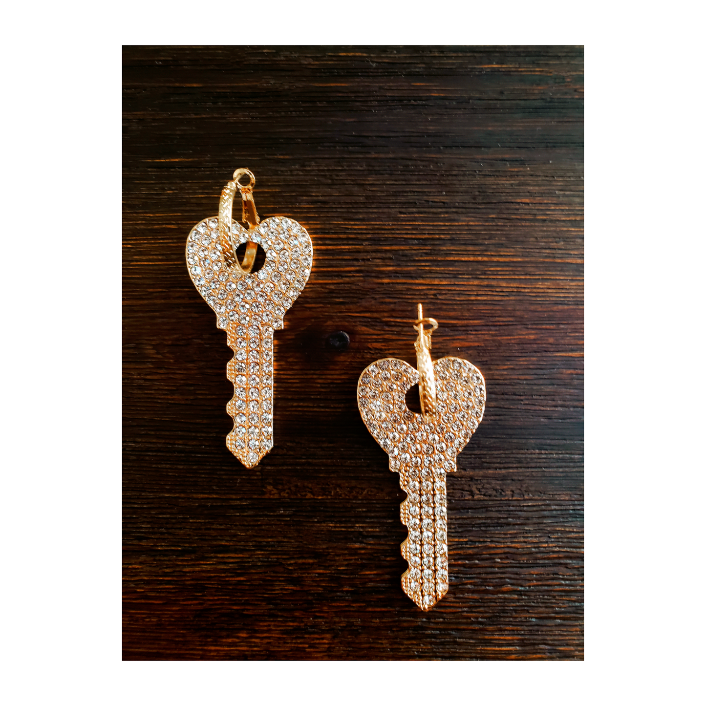 Key to My Heart Rhinestone Earrings (2 Options)