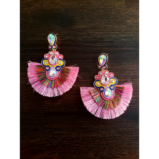 Art Deco Earrings (Pink)