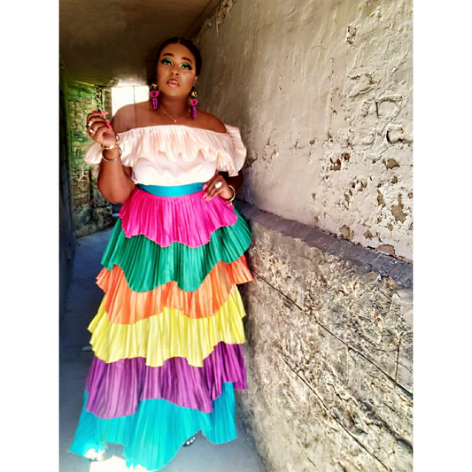 *Curvy* Havana Pleated Maxi Dress