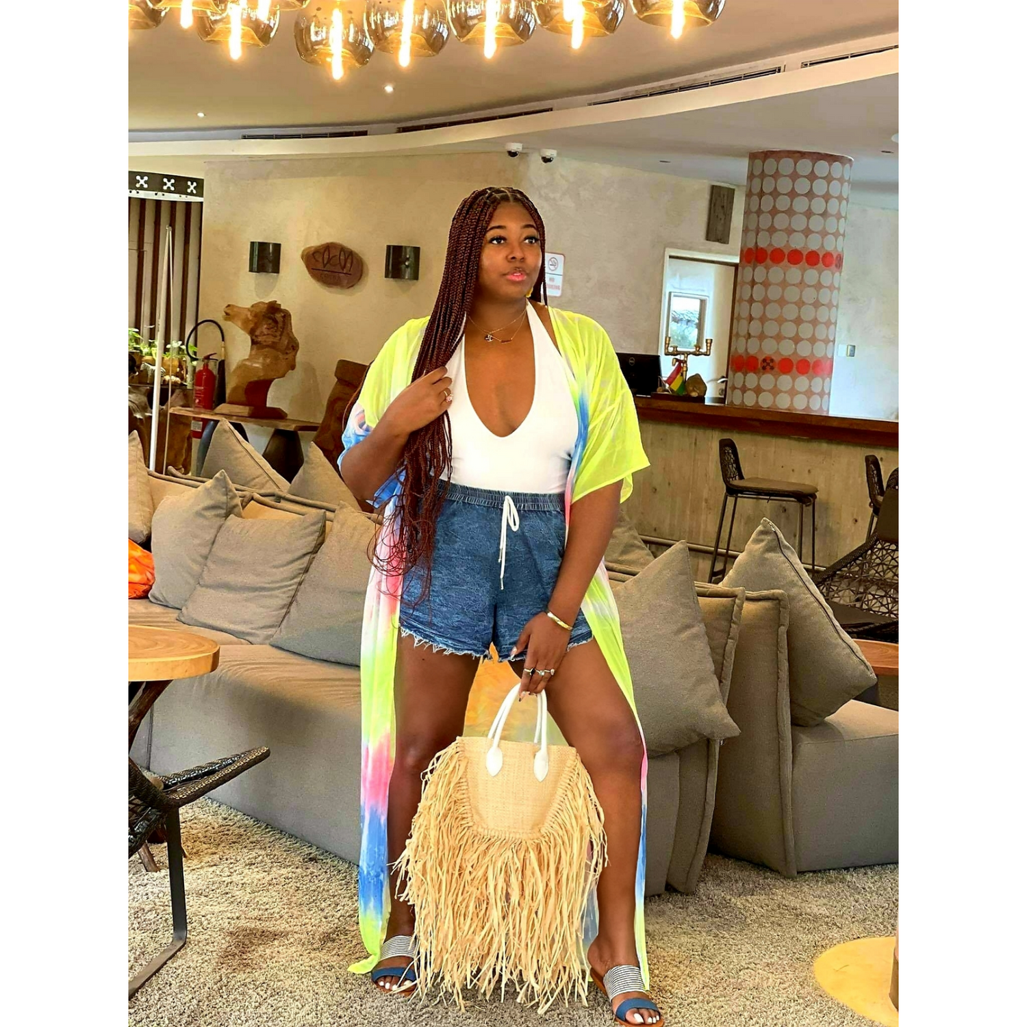 Tie front denim shorts hotsell