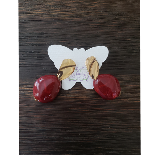 Marbled Stone Drop Earrings (NEW)