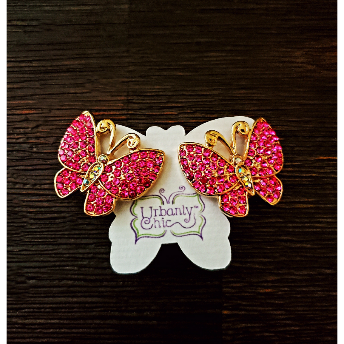 *Clip-On* Blinged Out Butterfly Earrings